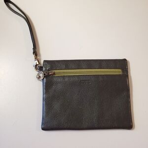 Roots Black Leather Wristlet Canada 🇨🇦